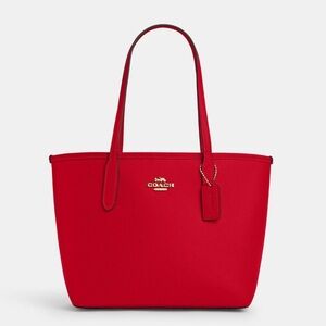 🛍️🛍️❤️❤️Coach small city tote ct859 bold red